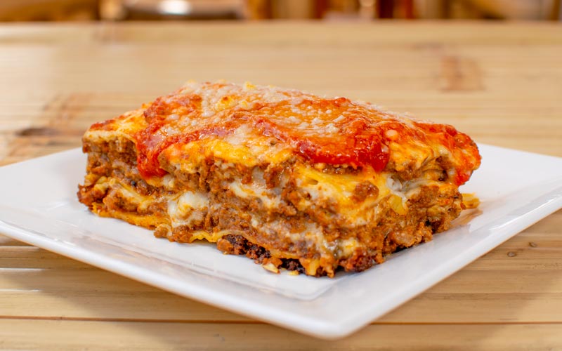 PalmBeach Tropical Restaurant | Lasagne alla Bolognese | artisanal fresh pasta with minced beef and pork, tomato, bechamel and parmesan