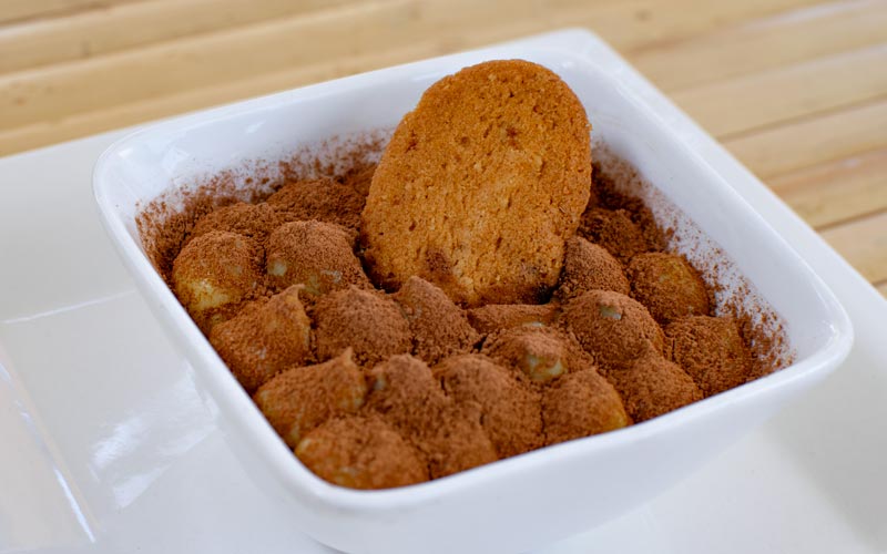 PalmBeach Tropical Restaurant | Tiramisu | “savoardi” biscuits drowned in zabaglione cream, coffee, mascarpone, and a dusting of cocoa