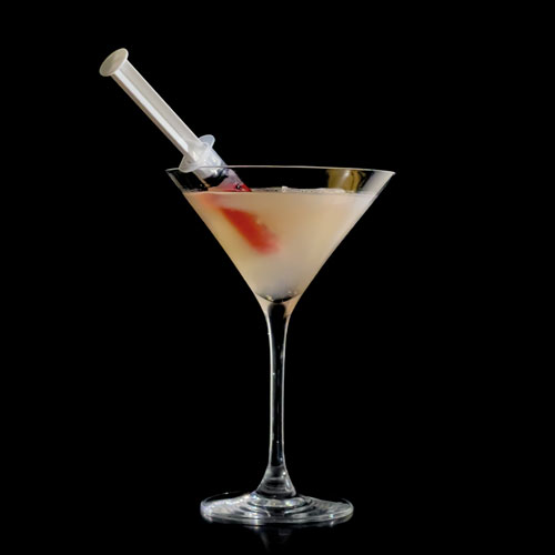 PalmBeach Tropical Restaurant | F**k Covid | vodka, cointreau, lime... and a syringe of campari